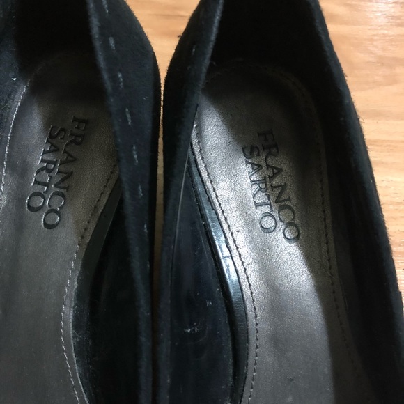 Franco Sarto Black Suede Heels - Picture 3 of 5